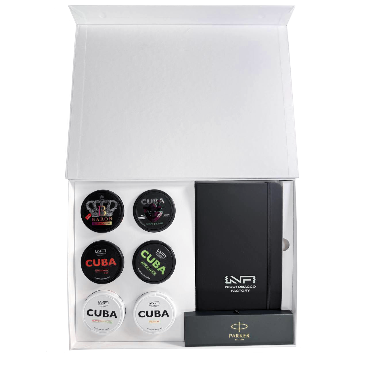 nicotobacco-sample-box-nikotinbeutel-starterset-6-dosen image 2