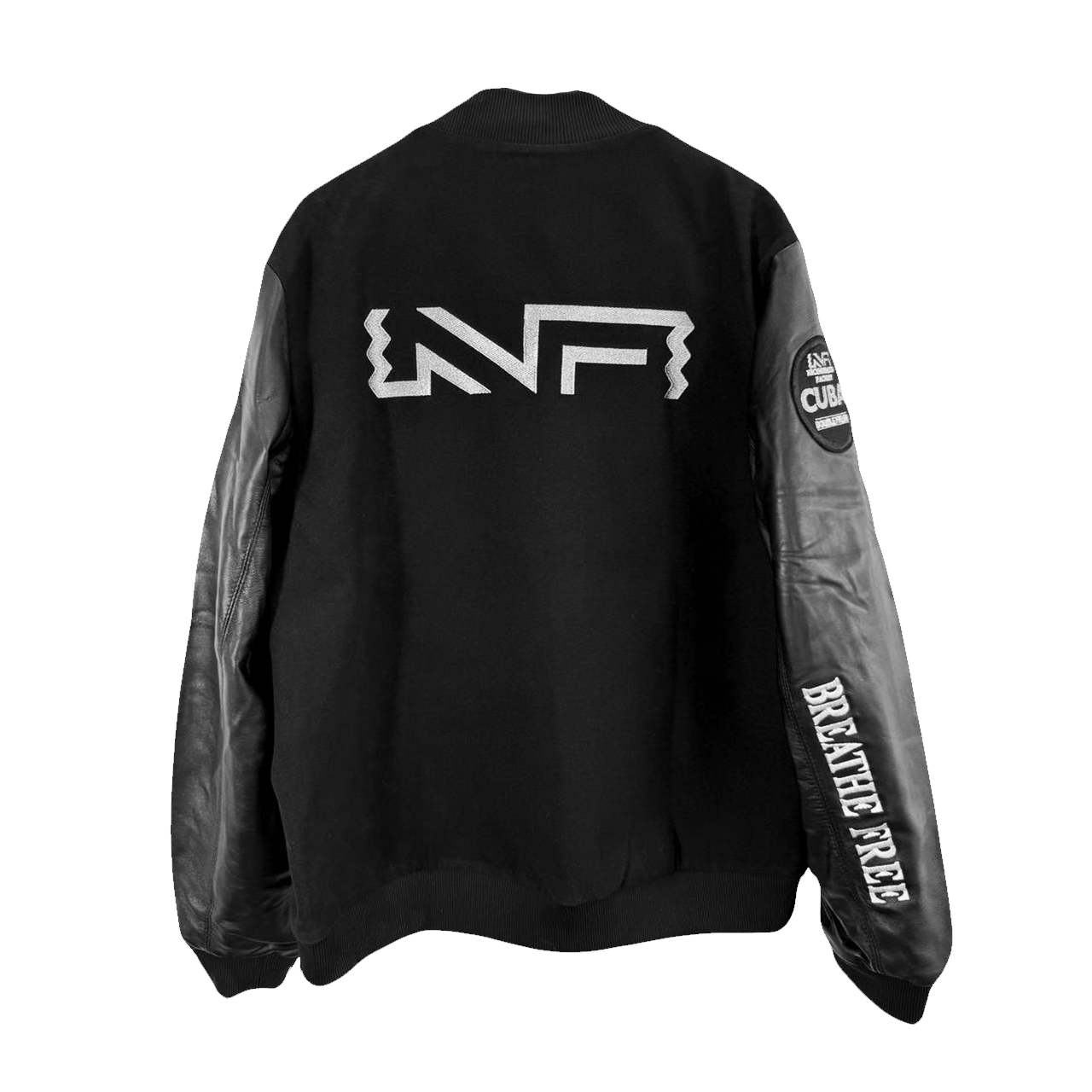 nicotobacco-varsity-lederjacke-wolle-stickerei-schwarz image 3